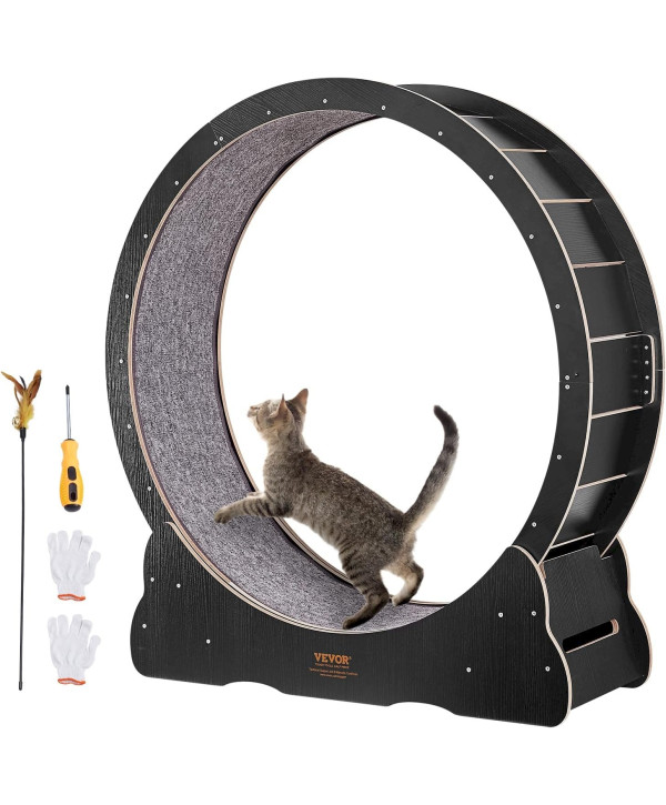 Roue d'exercice pour chats de 8-11kg avec grattoir ∅110cm noir
