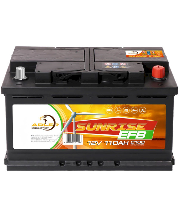 Adler Sunrise EFB 12V 110Ah C100 Solarbatterie Camping
