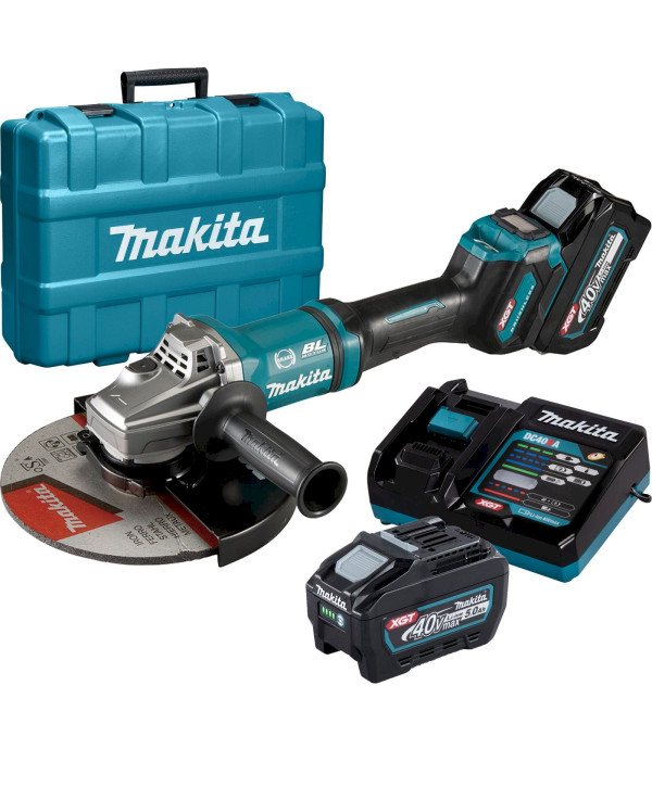 Makita GA038GT201 meuleuse angulaire sans fil (avec 2x batteries 5Ah et chargeur)