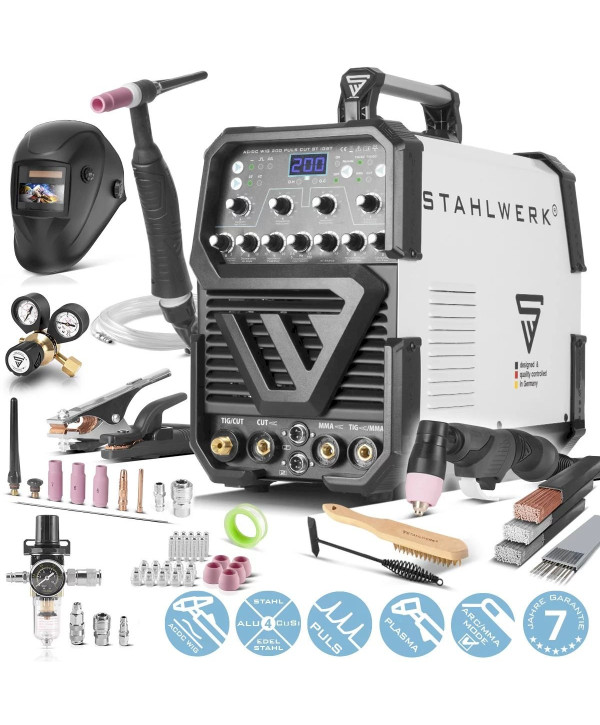 STAHLWERK Poste de soudage AC/DC TIG 200 pulses avec plasma ST - Equipement complet