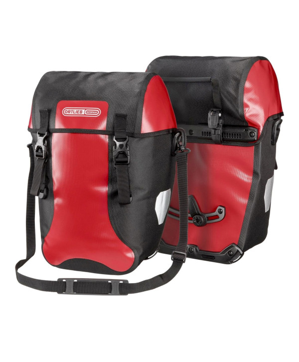 Ortlieb Bike-Packer sacoches de roue arrière (paire) à fermeture par couvercle et système QL2.1 rouge-noir