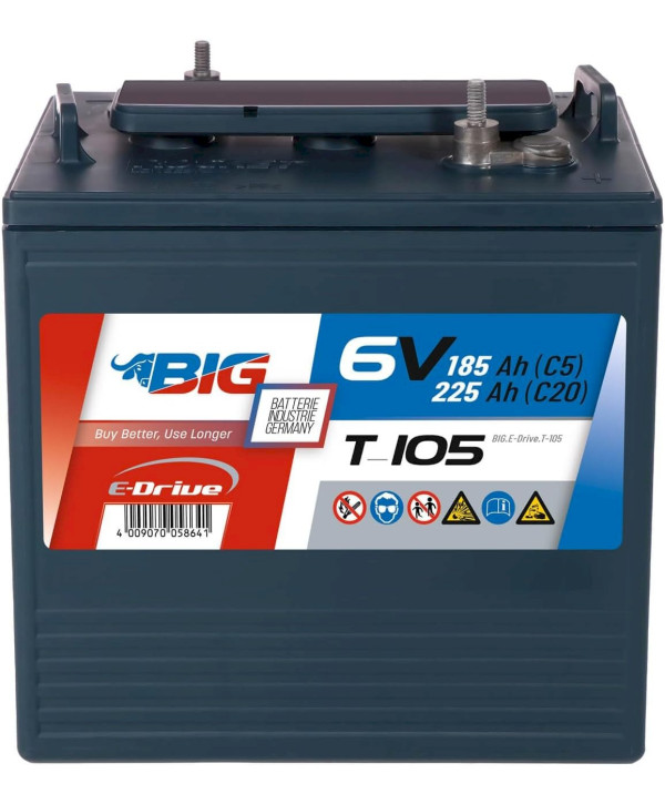 BIG E-Drive T-105 (GC2) 6V 225Ah Traktionsbatterie