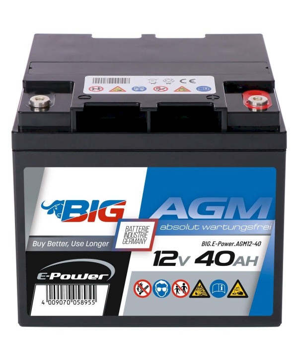 BIG E-Power AGM 12V 40Ah Versorgerbatterie