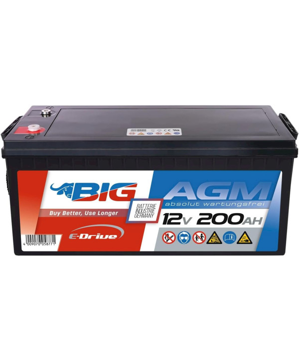 BIG E-Drive AGM 12V 200Ah Traktionsbatterie