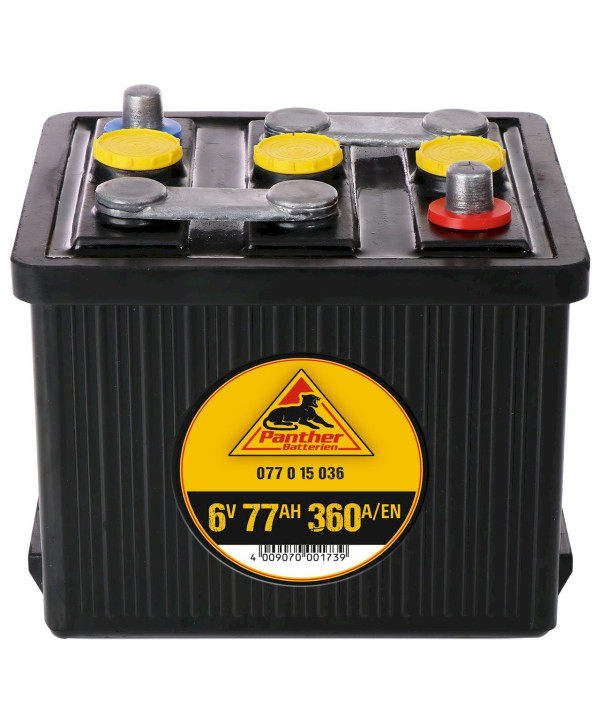 Panther Oldtimer trocken Autobatterie 6V 77Ah 360A/EN (077-015-036)