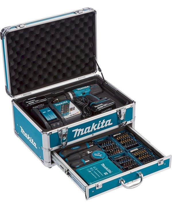 Per­ceuse-vis­seuse Makita DHP453RYX2 2 x 18 V - 3 Ah + 96 ac­ces­soires