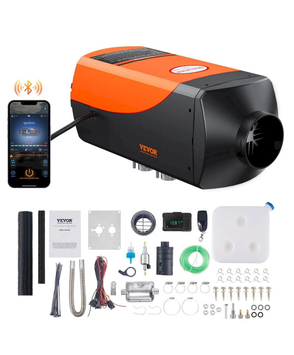 VEVOR 5kW 12V Dieselheizung mit Bluetooth-APP Standheizung Luftheizung Lufterhitzer Lkw Bus