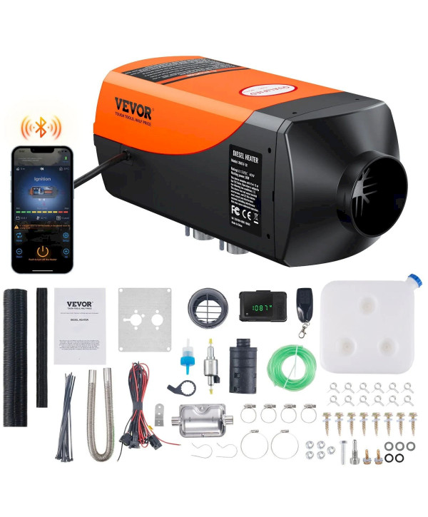 VEVOR 2kW 12V Dieselheizung mit Bluetooth-APP Standheizung Luftheizung Lufterhitzer Lkw Bus