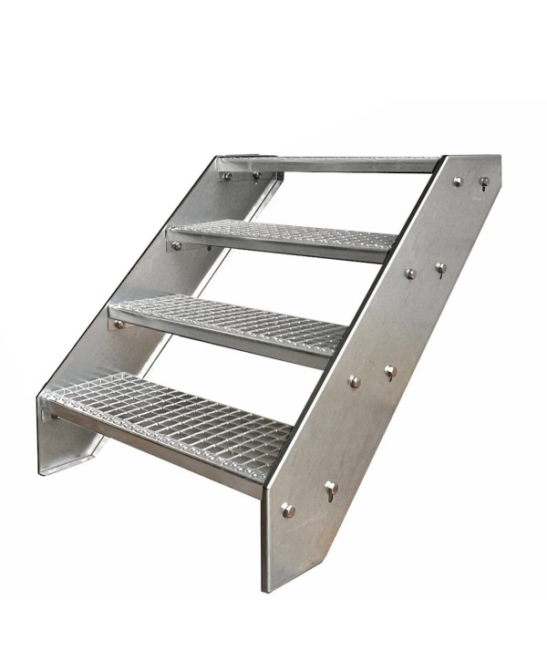 Stahltreppe Verzinkt 4 Stufen (B 140 x H 76 cm)