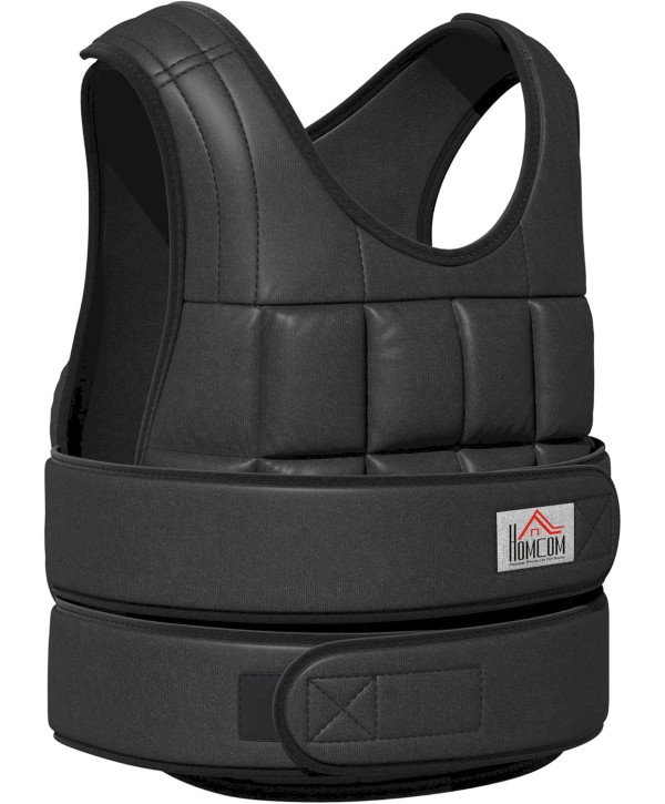 HOMCOM 30 kg Gewichtsweste Trainingsweste mit 35 Gewichtssäcke Verstellbar