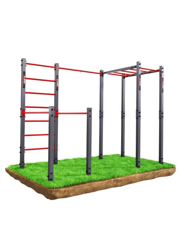 K-SPORT Outdoor Calisthenics Gerät mit Sprossenwand und Hangelleiter
