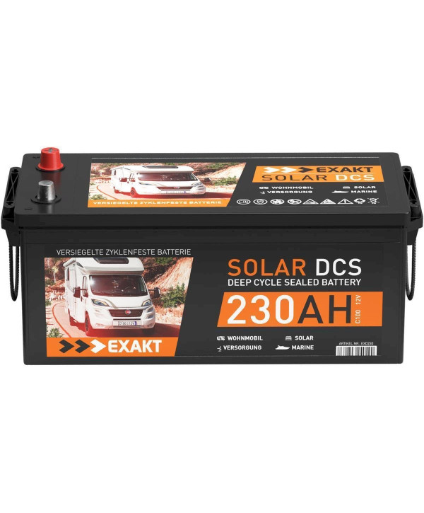 EXAKT Solarbatterie 230Ah 12V Wohnmobil Batterie Boot Versorgung