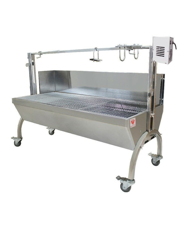 Beeketal BSGW-150H Spanferkelgrill Lammgrill BBQ Grill Grillwagen Barbecue mit Windschutz