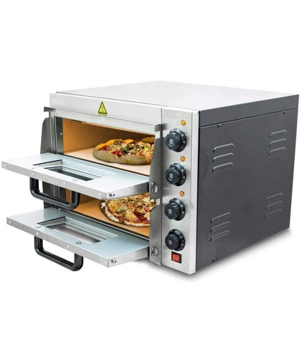 BITUXX Professioneller Doppel Pizzaofen Elektrisch 3000W