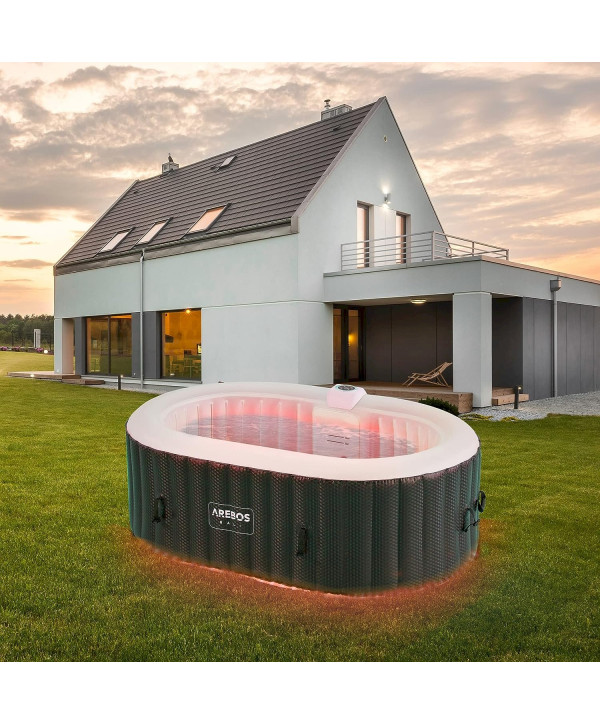 AREBOS Spa Whirlpool Bali oval mit LED 2 Personen