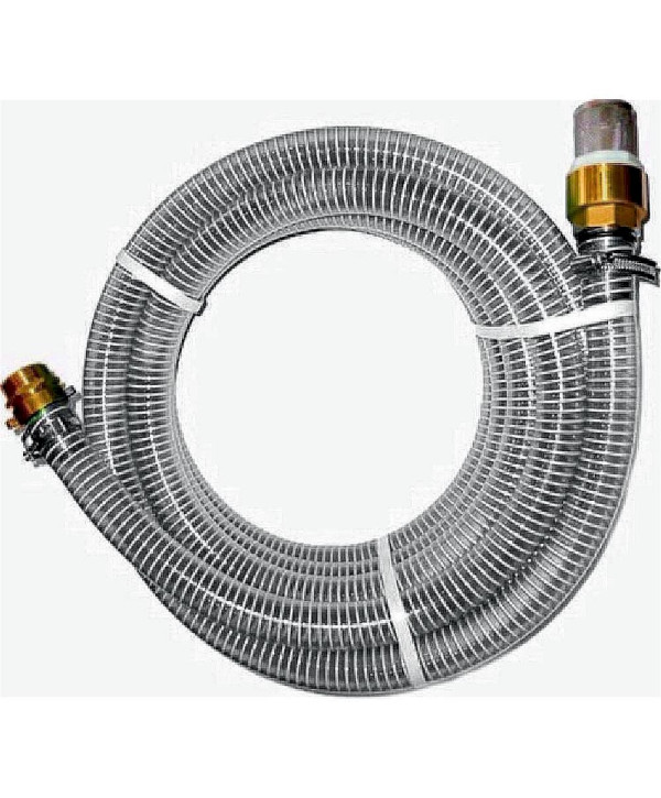 Ansauggarnitur 1 Zoll - 25x33mm Förderschlauch / Pumpenschlauch / Spiralschlauch / grau 20m