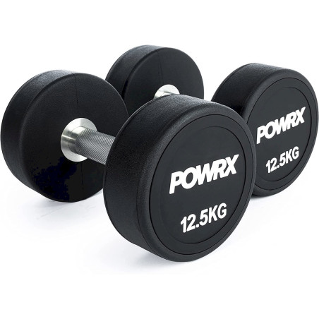 Powrx Haltère avec poignée moletée et logo 2018 2 X 12.5 KG