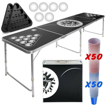 Jago Table de Beer Pong Pliable Kit Complet 240 cm